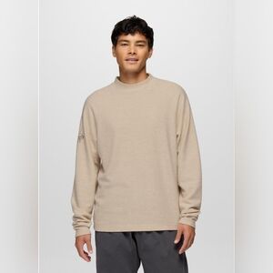 prAna Heritage Snug Bug Crew Sweatshirt Cream Organic Cotton Canvas L NWT